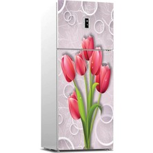 Esplendor Buzdolabı Sticker Kaplama Dolap Kaplama Etiketi 3D Kırmızı Güller