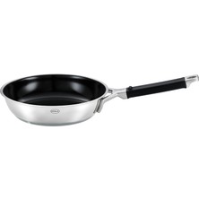 Esplendor Rösle Sılence Pro Ceraplus Kızartma Tavası, Yapışmaz ve Sağlam – Ø 20 Cm, 260 °c'ye Kadar Isıya Dayanıklı, Seramik Kaplama, Gümüş, Paslanmaz Çelik 18/10, Bulaşık Makinesinde Yıkanabilir