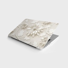 Esplendor Laptop Sticker Bilgisayar Notebook Pc Kaplama Etiketi 3D Beyaz Yaprak