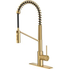 Esplendor Kraus Oletto Ticari Stil Pull-Down Tek Kolu Mutfak Bataryası Quickdock Üst Montaj Montaj Montaj Fırçalı Pirinç, KPF-2631BB
