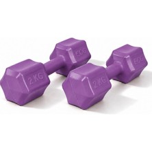 Esplendor Ecgspor 2 kg Mor Dambıl Seti 2 kg x 2 Adet Toplam 4 kg Ağırlık Seti