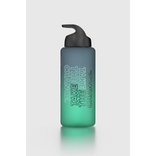 Esplendor Renga Moly Çift Renk Yazı Desenli 1000 ml Pipetli Mat Tritan Matara 912117 Siyah-Petrol