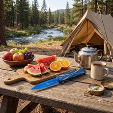 Esplendor Katlanır Kamp Bıçağı Outdoor Survival Bıçak Mavi