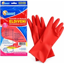 Esplendor Ksmrt Temizlik ve Bulaşık Eldiveni, M Beden, Pamuk Astarlı, Ter Emici, 1 Çift Uzun Bilekli Kırmızı Ev Temizlik Eldiveni, Bulaşık, Mutfak, Banyo, Cam ve Genel Temizlik Için Kavrama Dokulu Eldiven