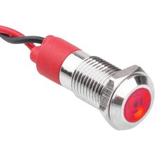 Esplendor Sanec 06L-P1 Metal Sinyal Lambası, 6mm 12-24V Kablolu - Kırmızı