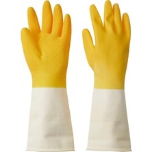 Esplendor Ikea Rinnig Genel Temizlik ve Bulaşık Eldiveni, Sarı-Kırık Beyaz, S Beden, 1 Çift