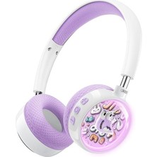 Esplendor Xo Design BE57 Cartoon Kids Kablosuz Çocuk Kulaklığı | LED Işıklı, Mikrofonlu, Katlanabilir Bluetooth Kulaklık (Pembe)