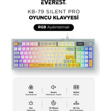 TeknoKapsül Kb-79 Sılent Pro Mavi-Beyaz-Sarı Sessiz Rgb Q Membrane Oyuncu Klavyesi