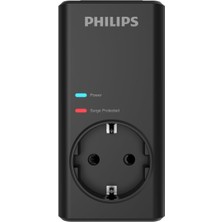 Velora Phılıps CHP7010B/10 1140 Joule Tekli Akım Korumalı Priz, Siyah