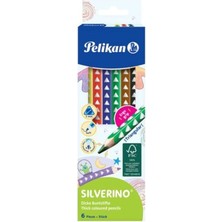 TeknoKapsül Pelikan Silverino Jumbo Üçgen Kuru Boya Kalemi 6lı Kutu