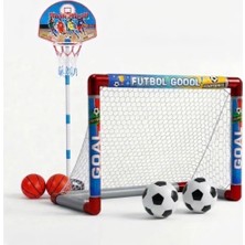 Depomiks Avm Futbol Kalesi + Ayaklı Basketbol Potası Erkek Çocuk Oyuncakları - Oyuncak Futbol Kalesi