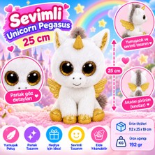 NW NessiWorld Peluş Beyaz Unicorn Pegasus 25 cm