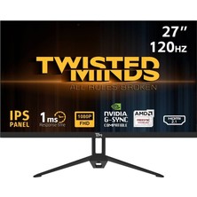 TeknoKapsül 27 Inç TM27FHD120IPS Twısted Mınds Fhd 120Hz IPS Monitör 1920 x 1080 Çerçevesiz Oyun Için Uygun