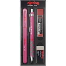 TeknoKapsül Rotring Tikky Okul Seti + Jel Kalem, 0.7 mm Pembe