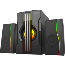 TeknoKapsül MD-254 2+1 25W(5W*2+15W) Usb+Sd+Fm Bluetooth Destekli Rgb Ses Sistemi