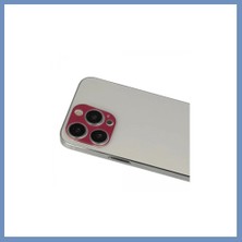 Yuva Izi iPhone 13 Pro Max Uyumlu Rainbow Kamera Lens Koruma Cam - Koyu Kırmızı Ajs