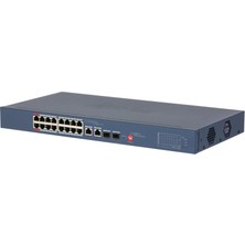 Dahua CS4218-16ET-240 16 Port 10/100 + 2x GB RJ45/2X1GB Sfp Uplınk Cloud Yönetilebilir 240W Poe Rackmount Swıtch Bzstwın