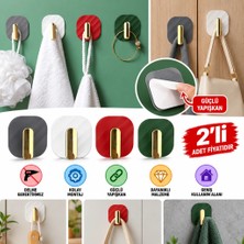 Adalı Store 2li Yapışkanlı Retro Askılık Dolap Kapak Kulpu Gri
