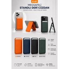 Kpln Store Magsafe'li Standlı Deri Cüzdan E-07 (Siyah)