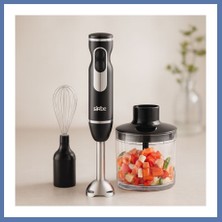 Bezos El Blender Seti 700 ml Paslanmaz Çelik Bıçak 2 Hız Aanova