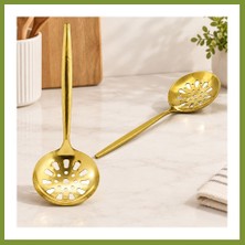 Bezos Metal Altın Servis Kevgir 27 cm Vlr