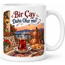 Kpln Store Bir Çay Daha Olur Mu? Tasarımlı Porselen Kupa - Model 419