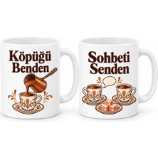 Kpln Store Köpüğü Benden Sohbeti Senden 2'li Porselen Kupa Seti - Model 389