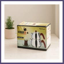 Teknokapsül Midi Boy Çelik Çaydanlık Seti - Kendinden Süzgeçli Renkli Bakalit Kulplu (0.5L/0.75L) Bzsth