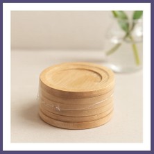 Teknokapsül Bambu Ahşap Çay Tabağı 6'lı - 9.7 cm Bzsth