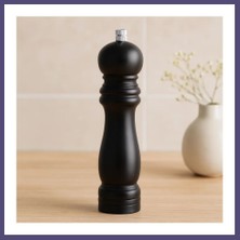 Teknokapsül Siyah Ahşap Tuz ve Baharat Öğütücü - Büyük (Ø4.5 cm x 19.5 Cm) Bzsth