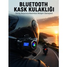 Epilons LCD Ekranlı Bluetooth Kask Kulaklığı Radyo ve Sd Kart Girişli