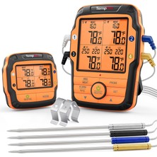 Die Grup Thermopro TP27C Kablosuz Profesyonel Barbekü ve Fırın Termometresi, 4 Problu ve 150 Metre Menzilli Et Isı Ölçer (Alarmlı)