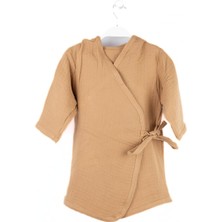 Str Store 4 Katlı Müslin Bebek Kundak, Tek Ebat, Pamuklu, 60 x 110 CM,%100 Pamuk Bebek Bornoz, Müslin Bebek Giyim,bebek Hediye,müslin (5-6 Yaş, Camel)