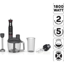 Esplendor Arzum AR1204 Starchef Pro 1800W 4 Bıçaklı 1500 ml Hazneli 2 Kademeli Multi Blender Seti, Siyah