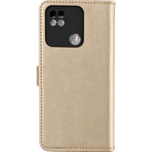 KSB Store Xiaomi Poco C40 Uyumlu Trend S Plus Kapaklı Telefon Kılıf - Gold