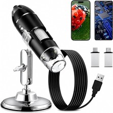 Str Store Dijital Mikroskop Kamera, 1600X Büyütme Kapasitesi, 1080P Full Hd Fotoğraf ve Video Kaydı, 8 Ledli Kamera, 360 Derece Dönebilir Gövde, Tüm Telefon ve Bilgisayarlarla Uyumlu Mikroskop Kamera