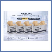 Bezos Abeslang 100'LÜ 5 Paket Tek Kullanımlık Ahşap Dil Basacağı Non Steril Medikal Spatula Toplam 500 Adet Aanova