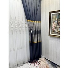 Str Store Amasra FT614164 V-2501 Lacivert 1/3 Sık Pileli Fon Perde Apm