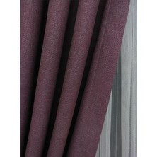 Str Store Ev Depo Home Mürdüm Düz Renk Keten Fon Perde 1/3 Sık Pile Tek Kanat TACFLXKTNFONPERDE001, Mürdüm, 60 x 260