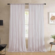 Str Store Kiralık Ezilmiş, Pencere Perdesi, 2 Panelli Set, Yarı Şeffaf, Modern Ev Dekoru, Oturma Odası, Yemek Odası, Yatak Odası, Yurt Için Perdeler, Ölçüler 127 cm x 160 Cm, Krem Beyaz