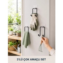 Drop 3 Adet Yapışkanlı Askılık Çok Amaçlı Ev Düzenleme Askı Seti Najmaddin