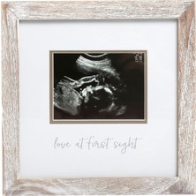 Pearhead Love At First Sight Rustic Sonogram Photo Frame, Baby Keepsake Picture Frame, Gender-Neutral Nursery Deco