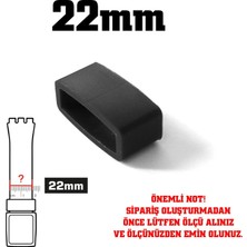 Saatse 22mm Spor Stil Plastik Kordon Tutucu Kayış Köprüsü Halka Askı Siyah Renk 1 Adet