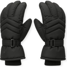 Mustran Erkek İçi Polarlı Suya Dayanıklı L ve XL Beden Motosiklet Günlük Kayak Eldiveni Siyah