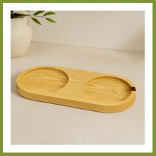 Bezos Ahşap 2 Bölmeli Oval Yağdanlık Altlık 27X12,5 cm Vlr