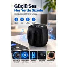 Qar Kablosuz Bluetooth Hoparlör 4400 Mah Bataryalı Tf Kart Aux Girişli Tws Destekli Taşınabilir Siyah