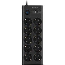 Epilons Fulltech FTR14 Type-C Girişli Akım Korumalı 10’lu Priz, 3 USB