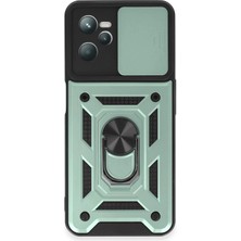 Uryport Realme C35 Kılıf Pars Lens Yüzüklü Silikon - Yeşil