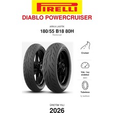 Pirelli Diablo Powercruiser 180/55 B18 80H Reinforced Arka Motosiklet Lastiği (2026)