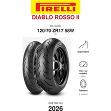 Pirelli Diablo Rosso Iı 120/70 ZR17 58W (K) Ön Motosiklet Lastiği (2026)